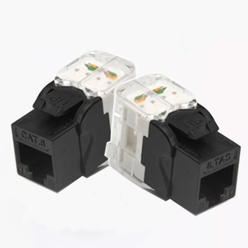 White Color RJ45 Cat5e Unshielded 180 Degree Toolless Keystone Jack Modular UTP RJ45 Cat5e CAT6 CAT6A Keystone Jack