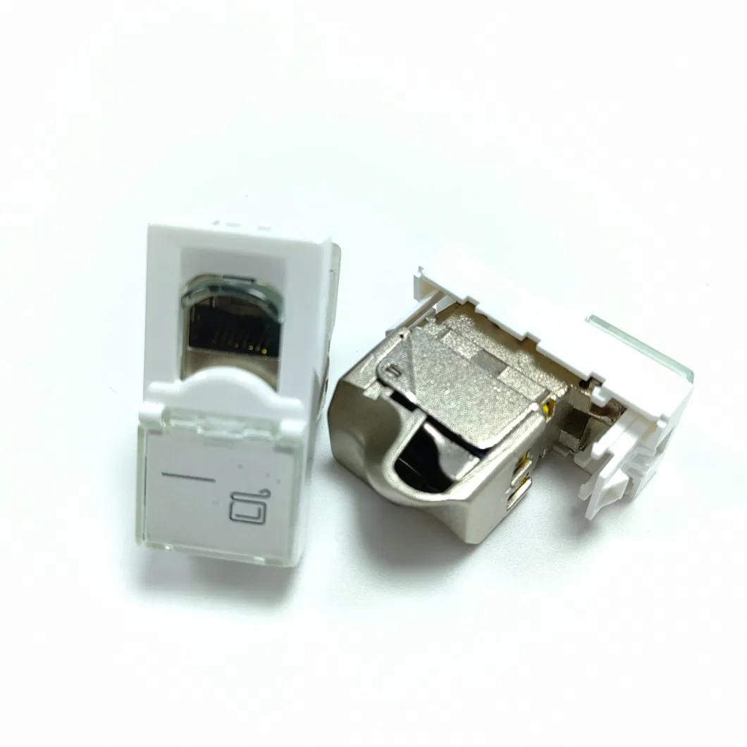 French Ethernet Faceplate Socket Toolless STP CAT6A Modular Jack Legrand RJ45 outlet