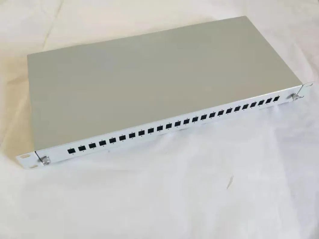 Rack Mounted 24 Core 12 Port Optical Fiber Terminal Distribution Junction Patch Panel Box