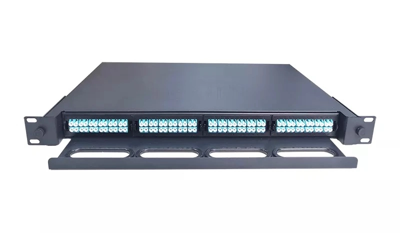 19inch 1u 24 48 Port Rack Sliding Drawer Type Fiber Optic Patch Panel with Sliding Rail 576 Ports Ultra Density MPO Modular Rack Mounted Fiber Optic Enclosure