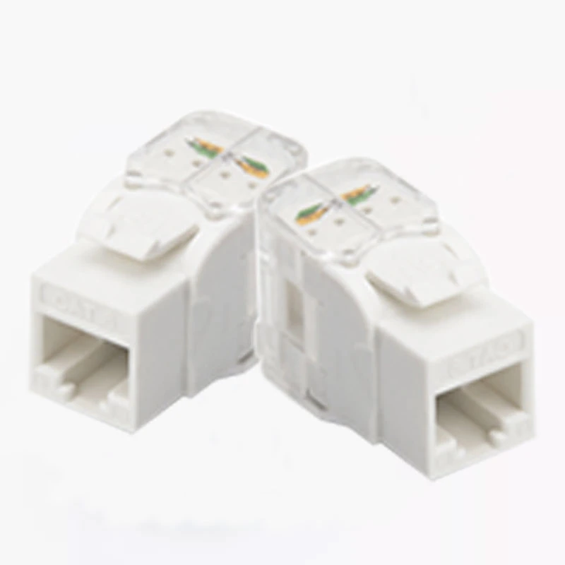 White Color RJ45 Cat5e Unshielded 180 Degree Toolless Keystone Jack Modular UTP RJ45 Cat5e CAT6 CAT6A Keystone Jack