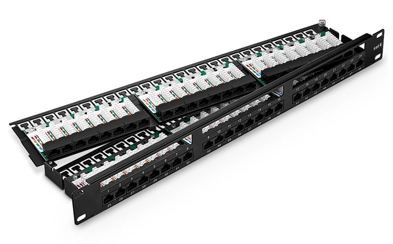 19 Inch 1u Keystone Jack Patch Panel Manufacturers 24 Port 3m Patch Panel with Cable Manager