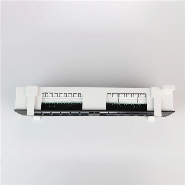 Hot Selling 12 Port Cat5e UTP Rack Mounted Modular Patch Panel with Back Bar