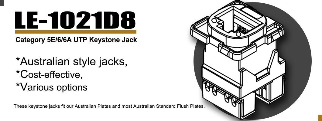 Australian Style Cat5e Cat 6 RJ45 Jack UTP Keystone Jack