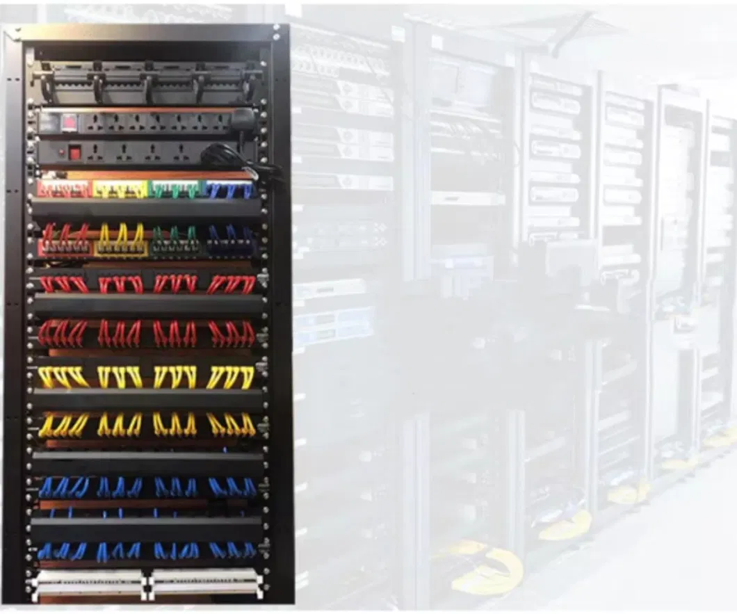 19 Inch Network Rack Cable Distribution Horizontal 1u Cable Manager Metal Rack Cable Management
