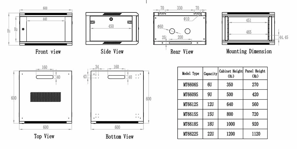 Best Price Patch Panel 19 Inch 18u Network Racks for Small Factory