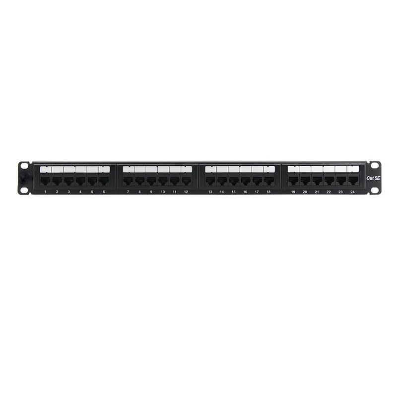Cat5e 1u 24 Ports High-Density Feed Through Patch Panel Integrated