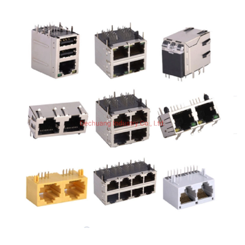 Hotselling Ethernet Modules 8p8c Gigabit 100base-T Jack Cat5 CAT6 Socket Single Port Shielded RJ45 Connector