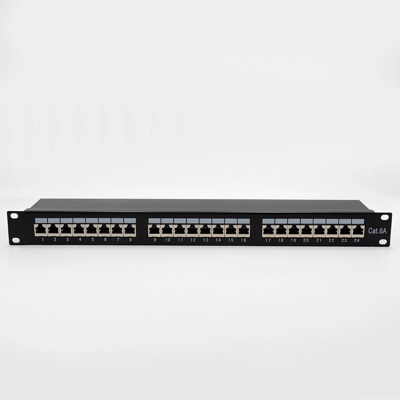 Cat. 5e FTP Modular 24 Port Patch Panel with Back Bar for Network Cabling