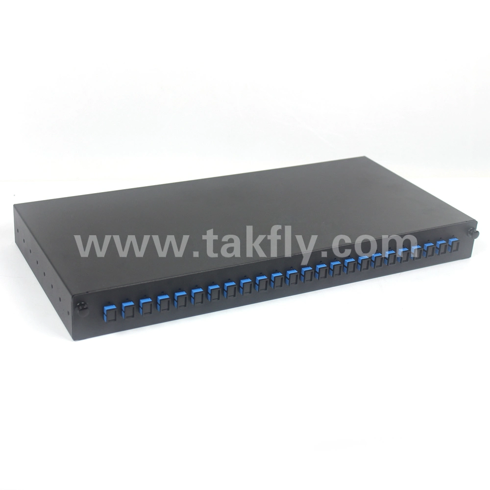 1u 19&quot; 24 Ports Fiber Optic Patch Panel with Sc/Upc Adapter Inside