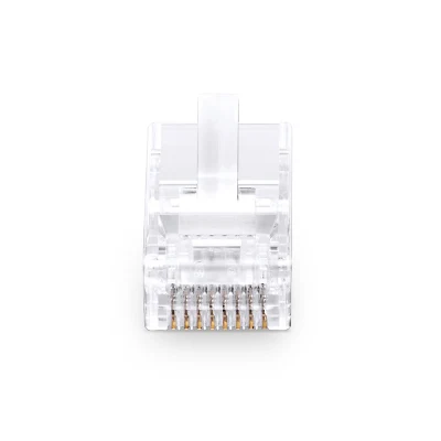 Venta caliente una alta calidad chapado en oro RJj Ethernet UTP FTP 45 Cristal directa conector para el aula de informática