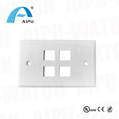 USA el puerto de tipo 4 placa 120*80mm de largo de la placa de pared RJ11/RJ45 de la placa frontal salida cuádruple 1 de 2 puertos de puerto de 3 puertos de placa de pared para Cat5e CAT6 CAT6A/Commscope Belden/Panduit