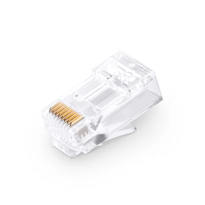 ExactCables Venta caliente bañado en oro RJj macho conector del cable de red directo del conector de 45 de cristal