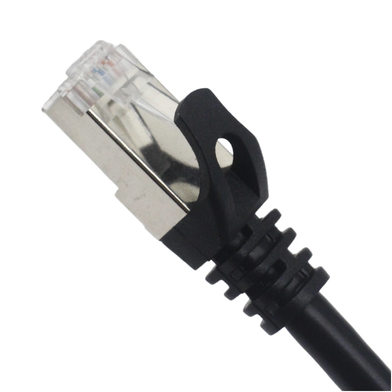 CAT6 SSTP Cable, RJ45 F to Mblack1m