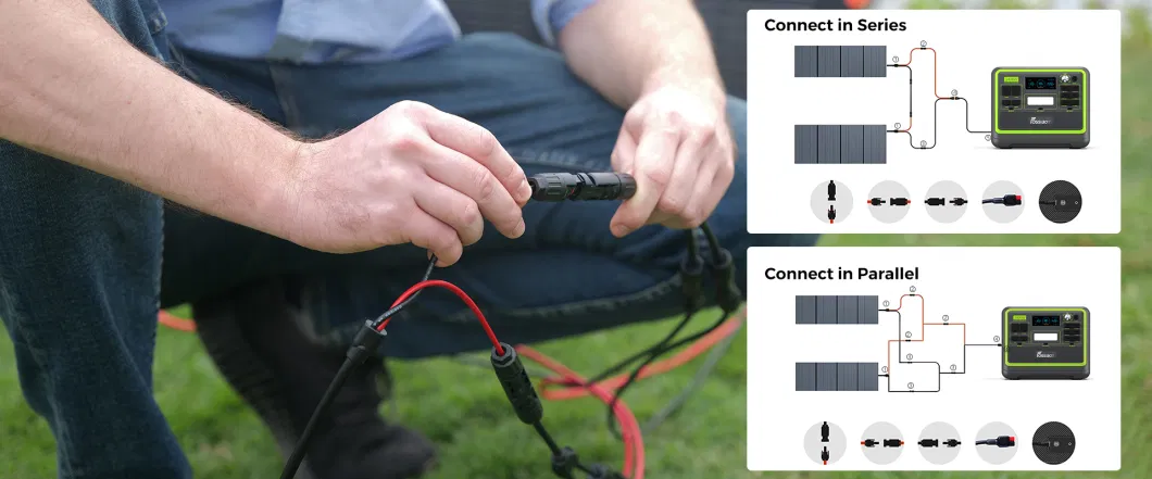 Fossibot Handheld Waterproof IP67 Monocrystalling Silicons 23.4 Conversion Solar Panel Xt60 Anderson DC5521 Connection Mc4 Port