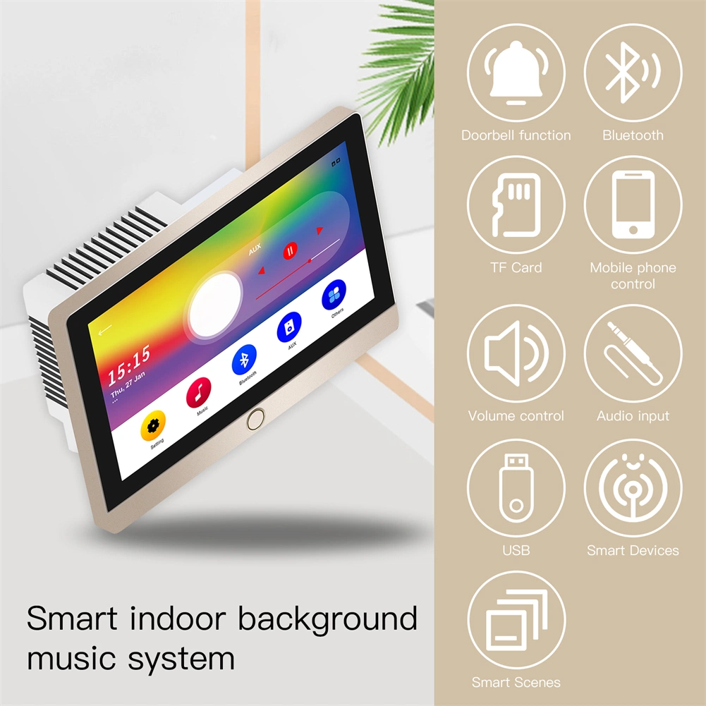 Smart Home Background Music System Wall Amplifier Central Control Panel Tuya Smart Life APP Devices Sync Compatible Music Player Bluetooth Aux