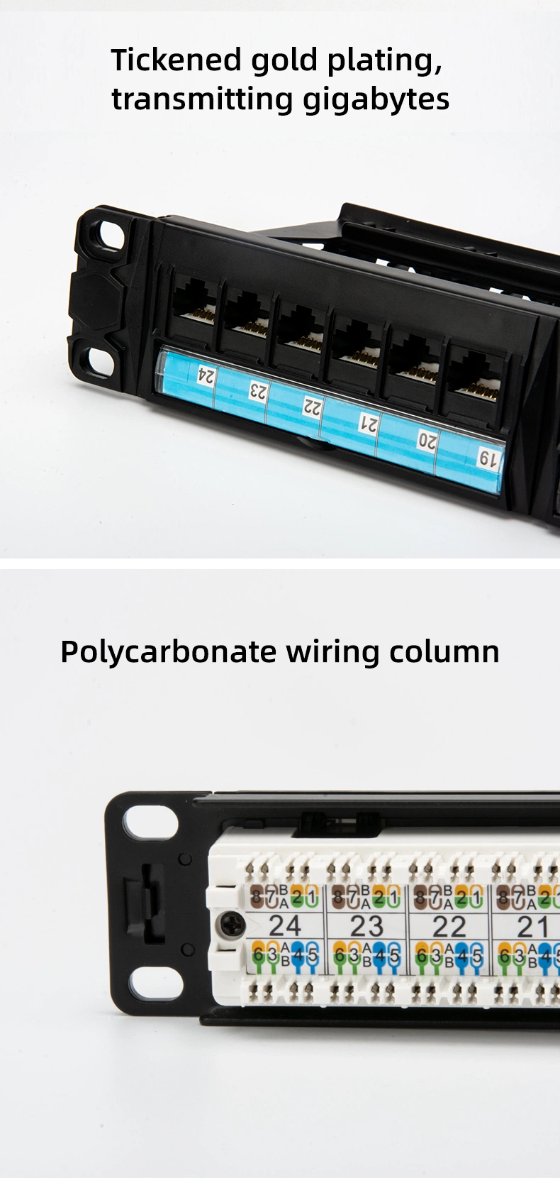 Networking Cat. 6 UTP Patch Panel 24 Port with Dust Proof Shutter