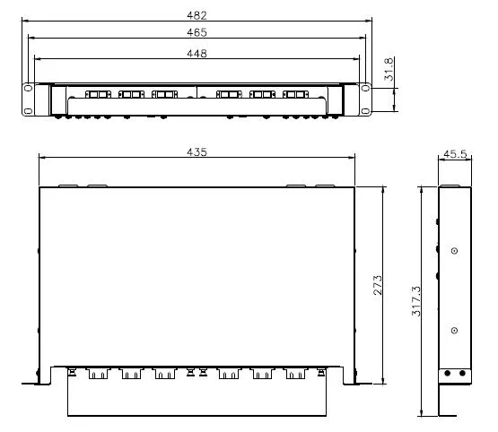 Factory Price 24 Ports Rack Mounted 19inch Fiber Optic Patch Panel