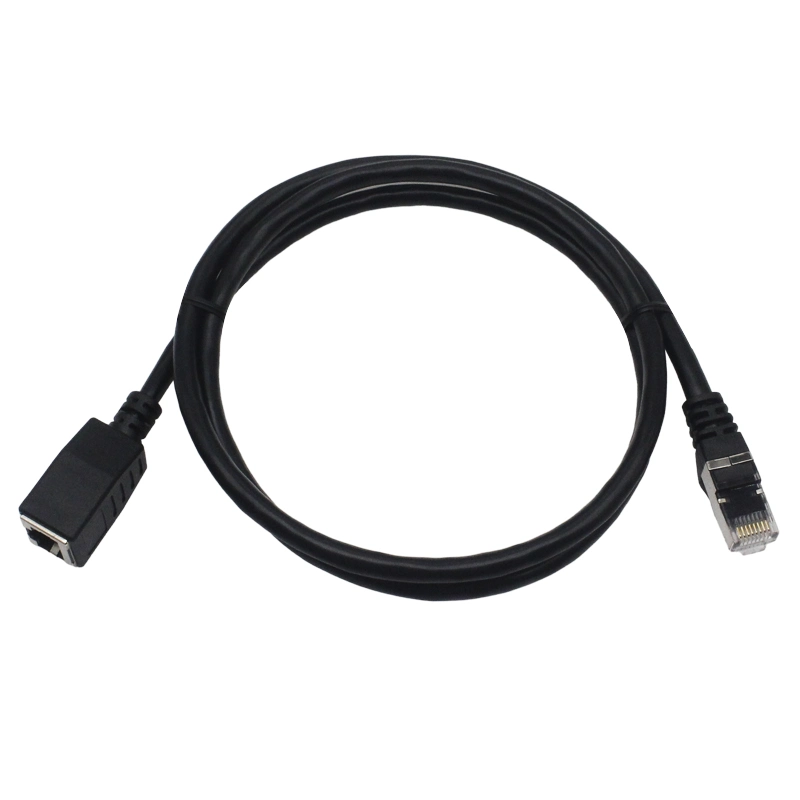 CAT6 SSTP Cable, RJ45 F to Mblack1m