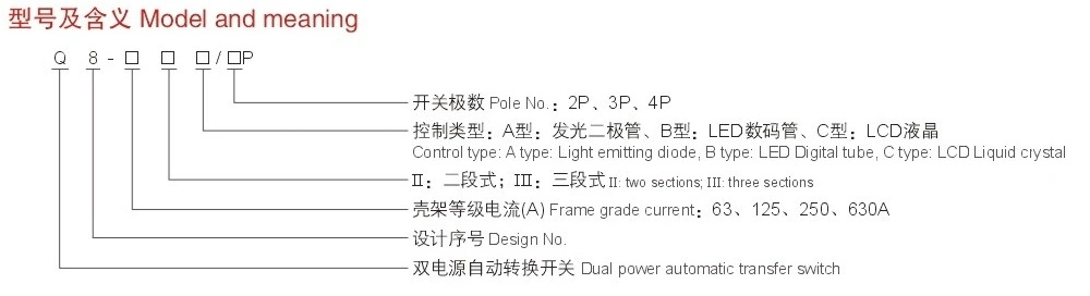 Dual Power Supply Automatic Transfer Switch (Q8-125IIA/3P)