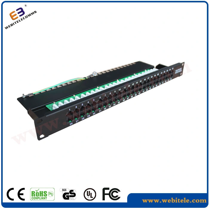 19&quot; Toolless Horizontal Version 1u Rack Panel CAT6 UTP RJ45 Patch Panel