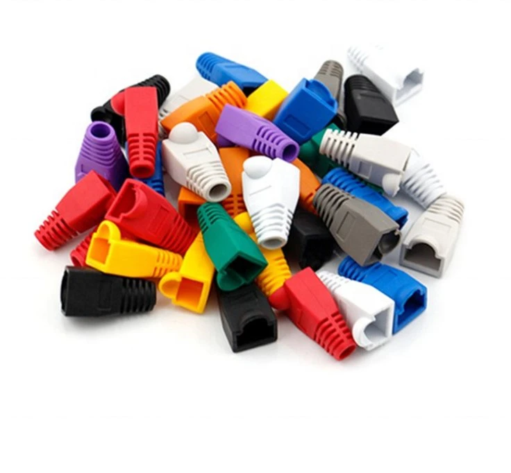 Protect Cat5 CAT6 RJ45 Modular Plug Cover Od 6.5 PVC Colorful Connectors Boots