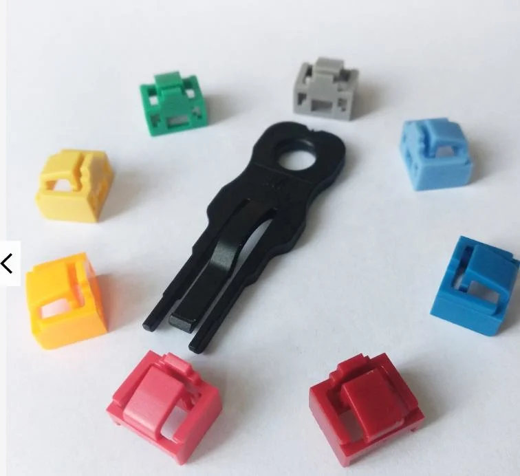 Plastic RJ45 Protect Data Security RJ45 Dust Plug with Key Anti Dust RJ45 Dust Blocker with Key RJ45 Plastic