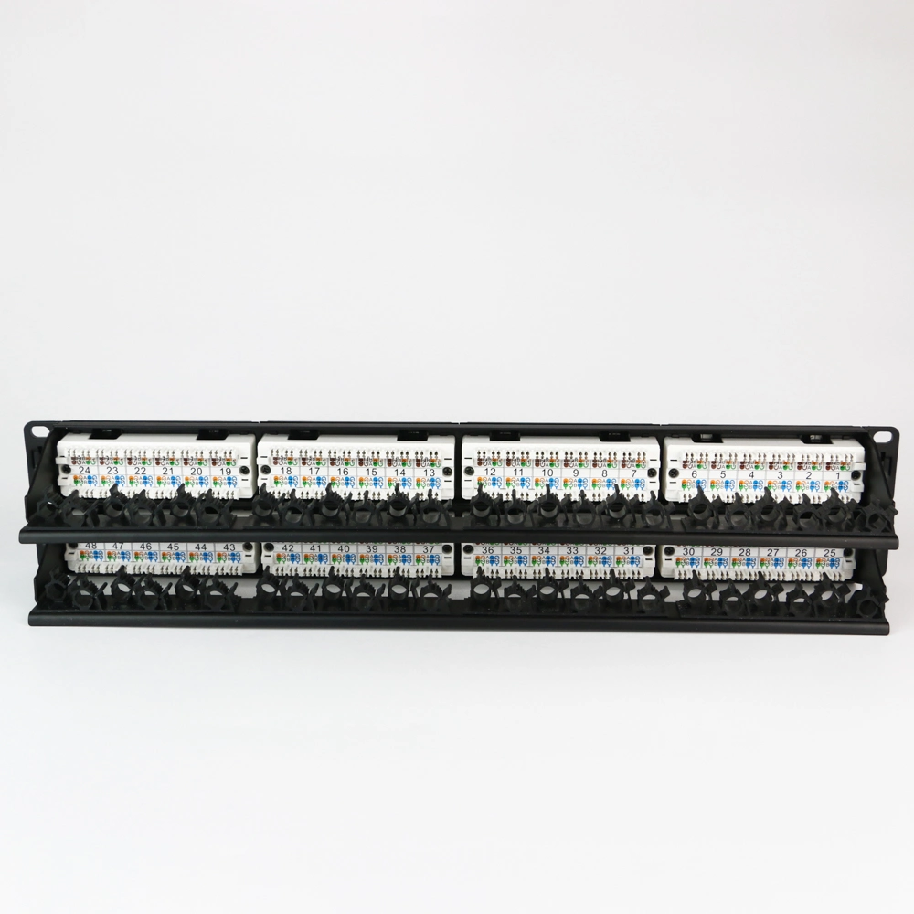 Cat. 6 UTP Patch Panel 2u 48 Port Removable Cat 6 with Rj 45 Module Jack