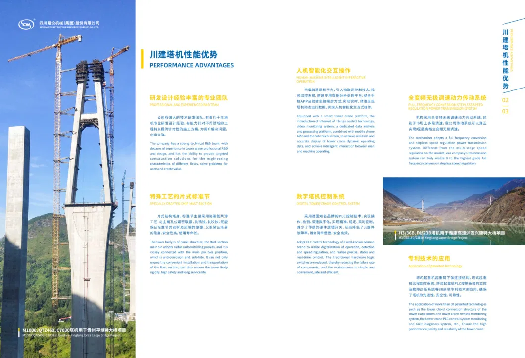 Made in China Tower Crane Construction Crane Construction Machinery Luffer Luffing Cranes Luffing Tower Crane 32t