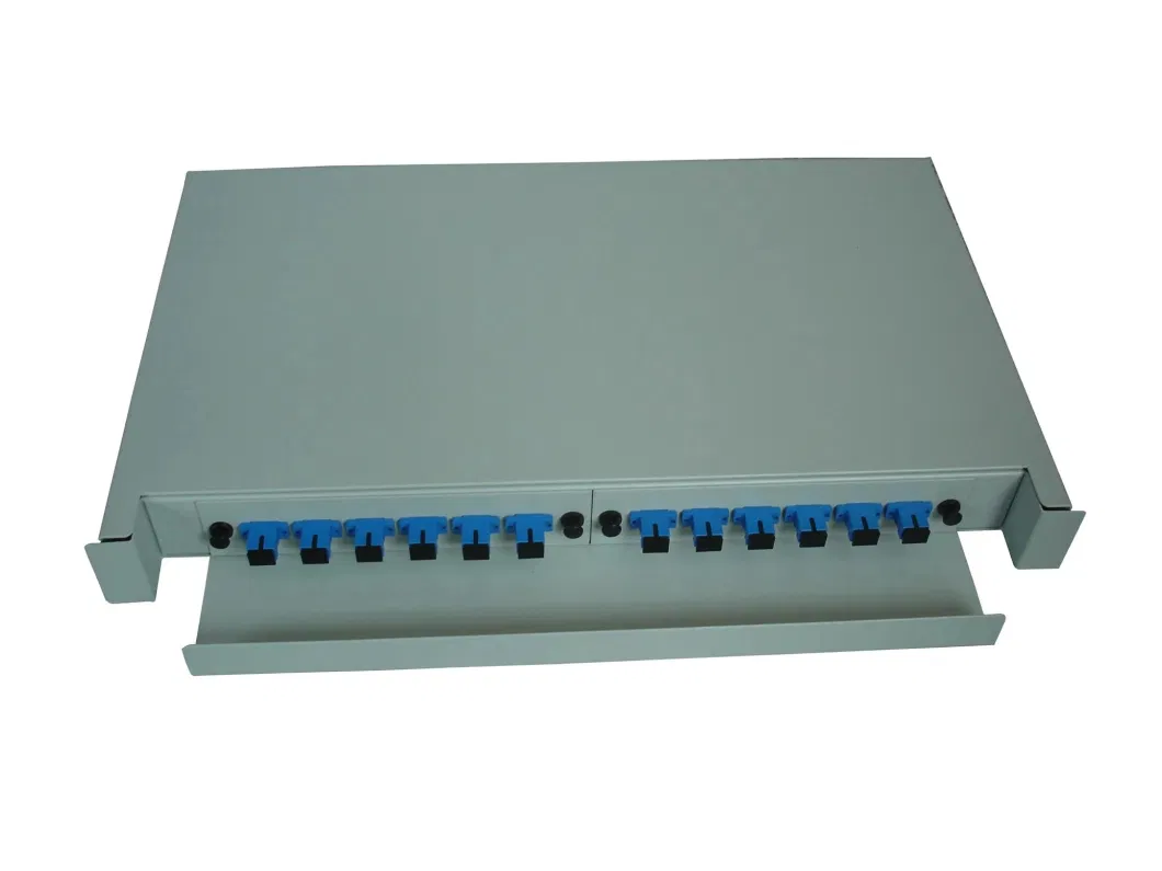 1u 2u 3u 19 Inch 24 48 Core Fiber Patch Panel 12 Port Fiber Optic Patch Panel Sc LC Sc Upc Duplex Fiber Optic Panel