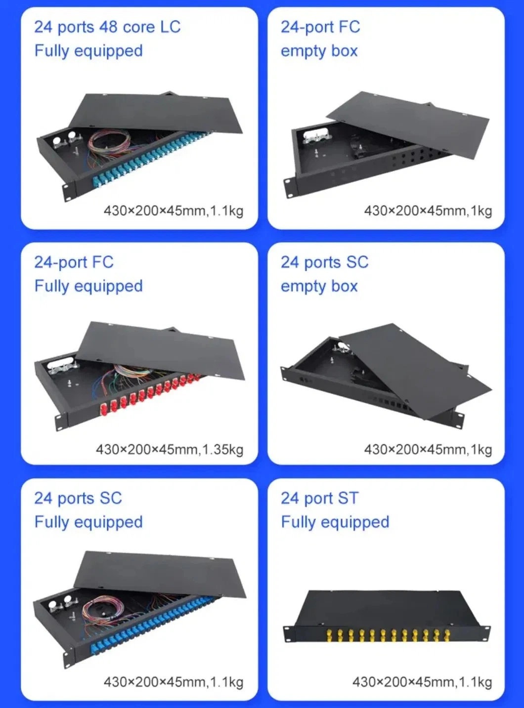 128f 16 Port MTP/MPO to LC Breakout Angled Patch Panel