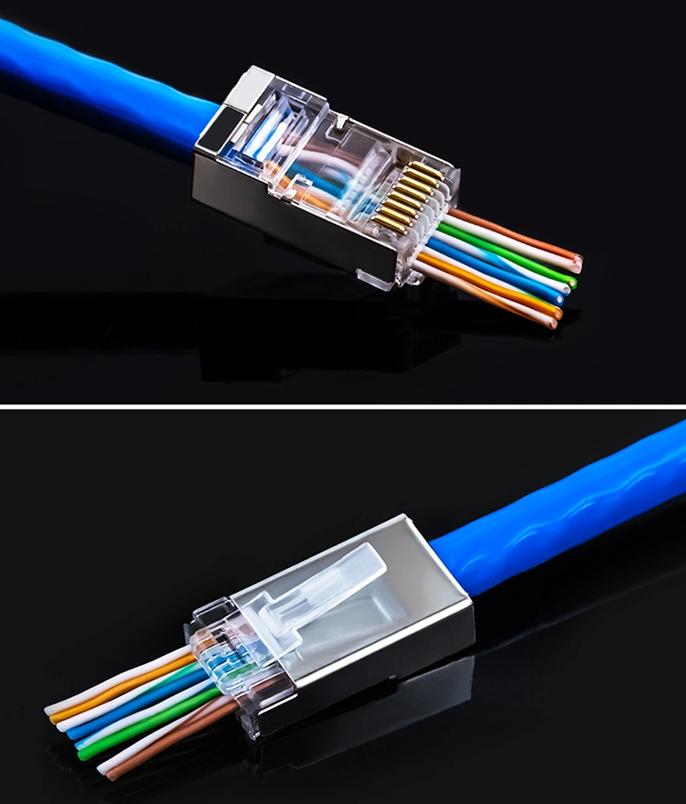 Modular RJ45 Connector with Ez CAT6 Pass Through Plug