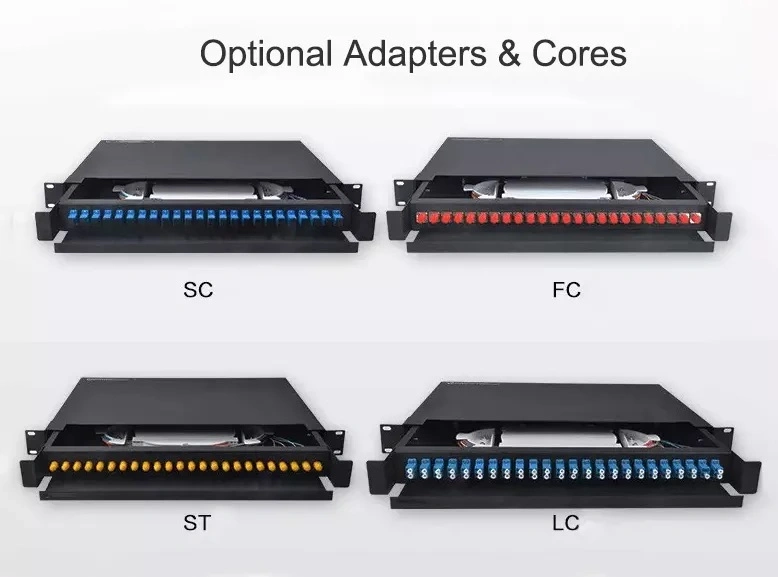 19inch 1u 24 48 Port Rack Sliding Drawer Type Fiber Optic Patch Panel with Sliding Rail 576 Ports Ultra Density MPO Modular Rack Mounted Fiber Optic Enclosure