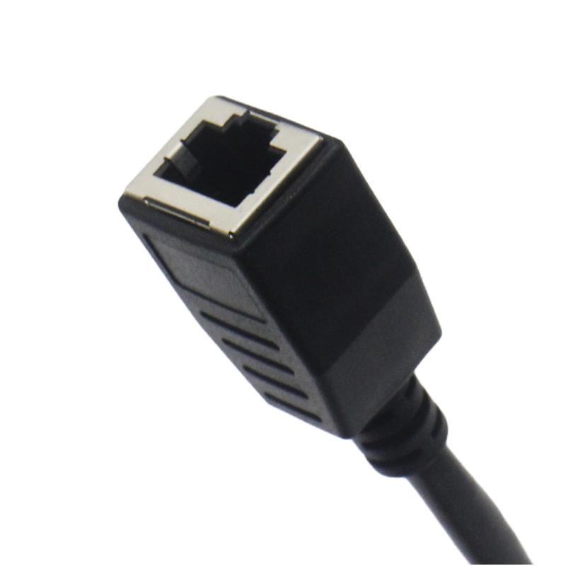 CAT6 SSTP Cable, RJ45 F to Mblack1m