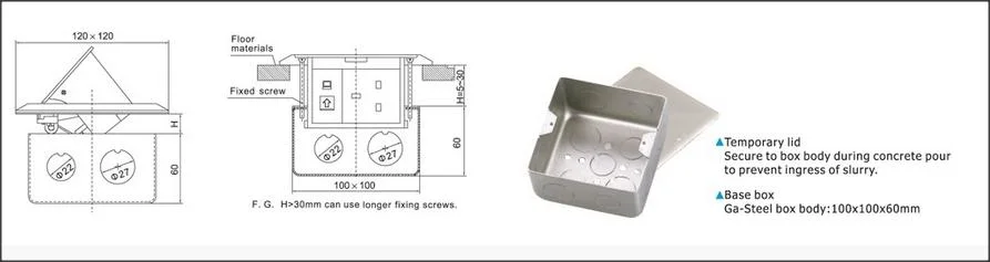 Pop-up Floor Socket Fit RJ45 3 Outlet Pop up Floor Socket Desk Power Socket