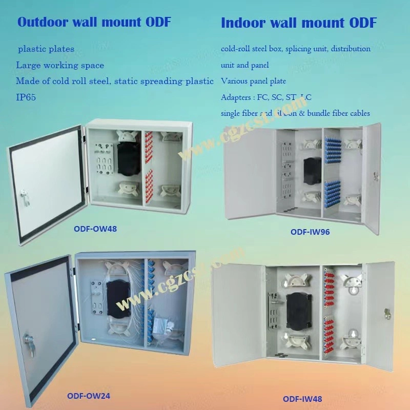 FTTH Enclosure ODF Fiber Optic Patch Panel 24 Core Indoor Wall Mounted Cable Distribution Frame/ Box