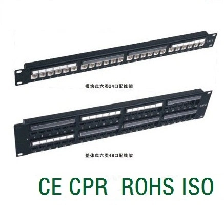 Communication 24 Port UTP Cat 6 Patch Panel with Back Bar