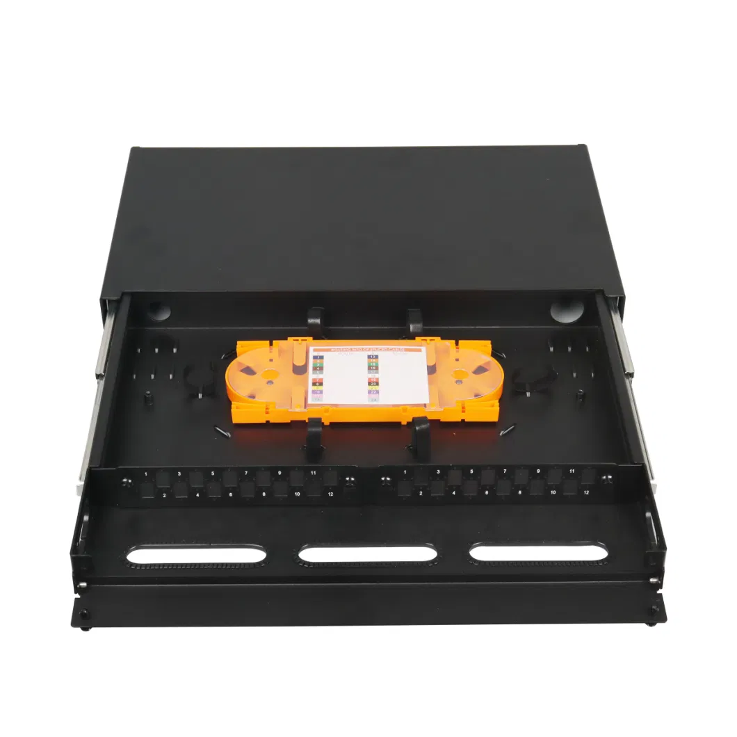 FTTH 48 Core Sliding Drawer Fiber Optic ODF Patch Panel