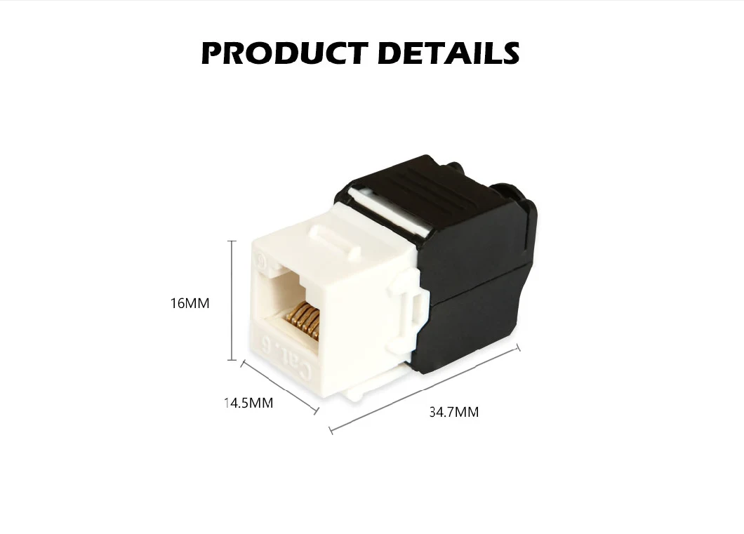 Unshielded 180 Degree Toolless Keystone Jack Modular UTP