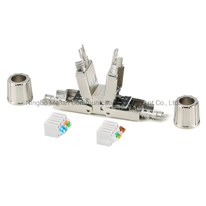 CAT6 CAT6A Cat7 Shielded Toolless Keystone Jack Network Cable Extender RJ45 Fully Shielded Module Plug Connector