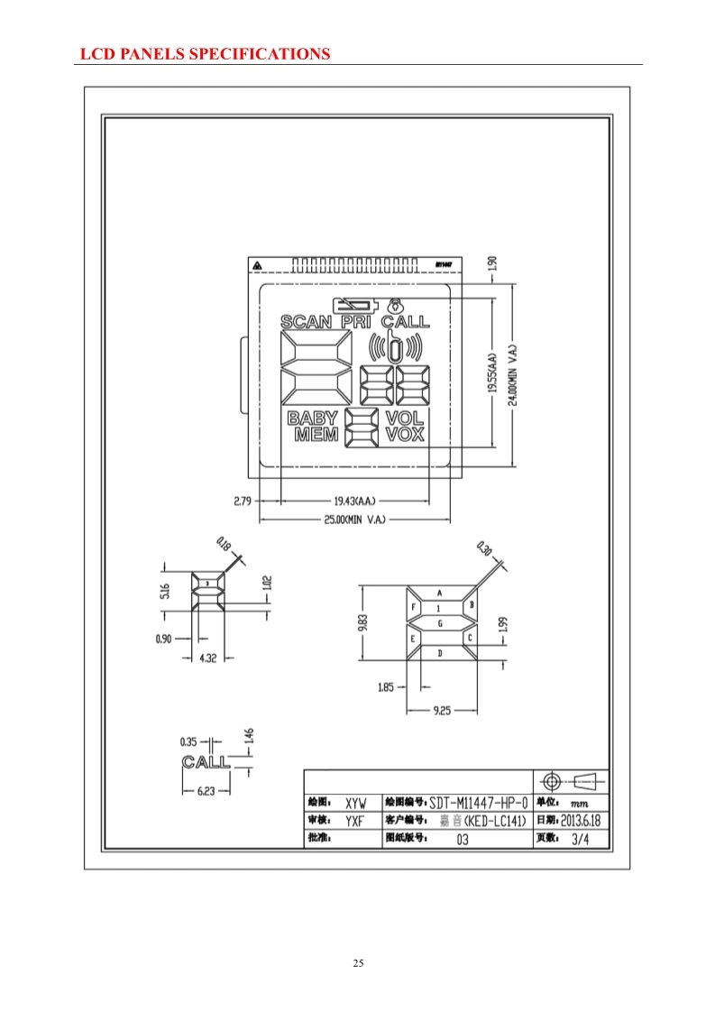 Mono Cheap Small Metal Pins Connection Class LCD Panel