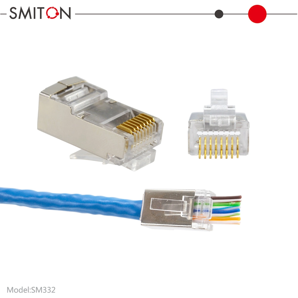 Ez Shielded CAT6 Pass Through Connector FTP Ethernet Network Cables Plug