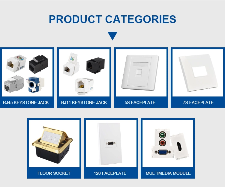 Panel Mounts D Type Connector CAT6 Keystone Jack 8p8c Female in Line RJ45 Keystone Jack