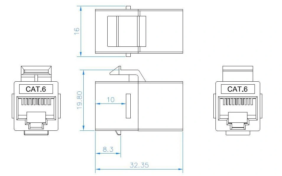 Network RJ45 to RJ45 Shielded Female to Female Coupler