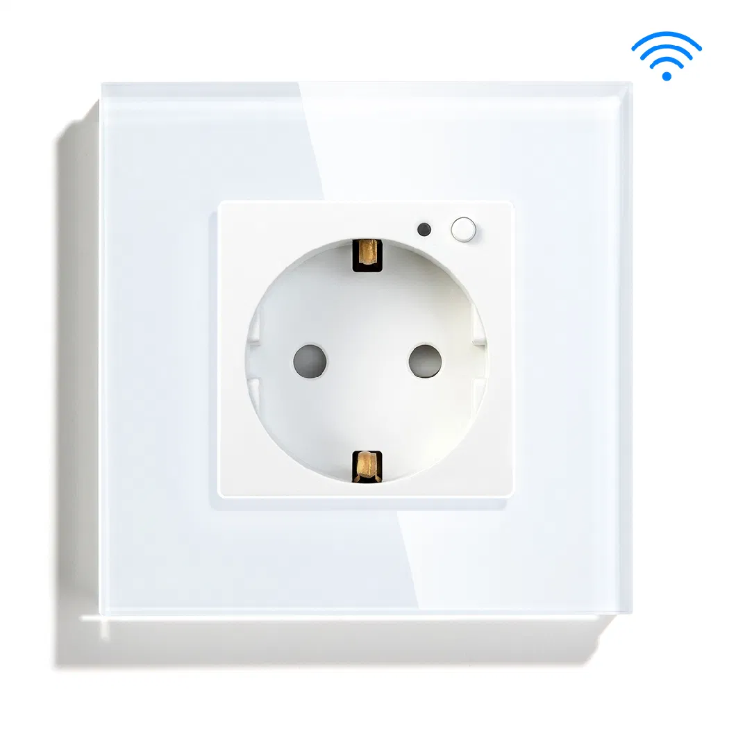 Mvava Glass German EU Standard Electrical Zigbee Tuya Alexa Outlet Plug Jack Power WiFi Wall Smart Socket RJ45