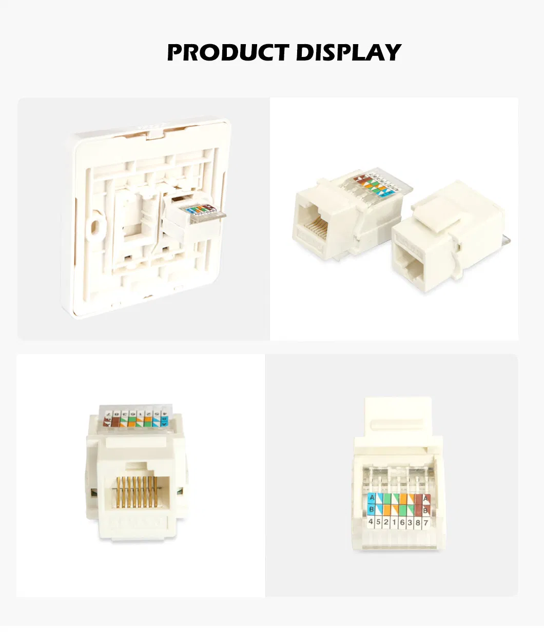 Hot Sale Network Modular Unshielded Connector RJ45 Cat5e Keystone Jack