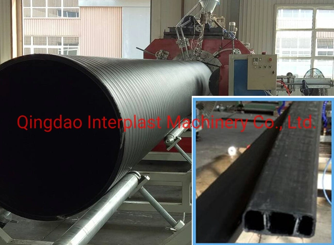 Qingdao Interplast Machinery Plastic HDPE Hollow Profiled Sewage Pipe Machine Online Making Coupler