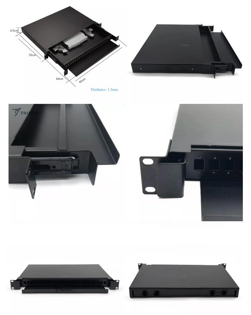 Rack Mounted 24 Ports LC Duplex Fiber Optic Terminal Box Patch Panel