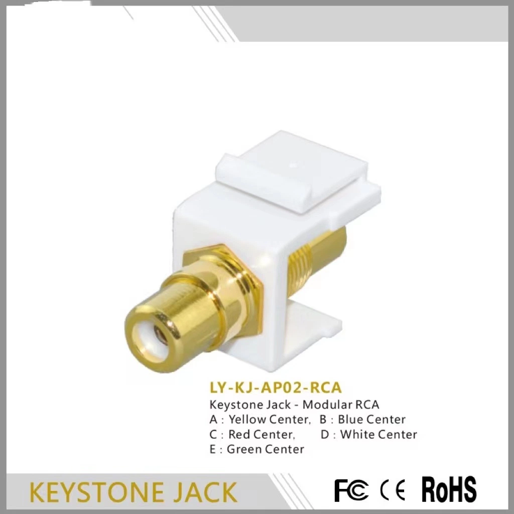 Colorful center Unshielded Keystone Jack Modular RCA