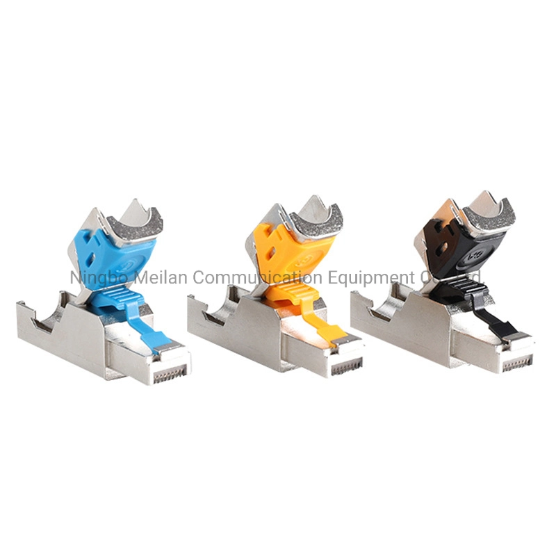 CAT6A Cat7 Cat8 Shielded Toolless Keystone Jack RJ45 Modular Plug Connector